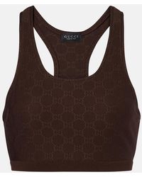 Gucci - Gg Jersey Jacquard Sports Bra - Lyst