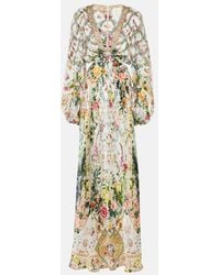 CAMILLA - Cutout Embellished Silk Maxi Dress - Lyst