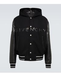 Givenchy - Logo Leather-trimmed Varsity Jacket - Lyst
