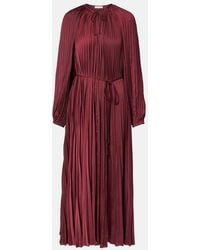 Ulla Johnson - Alexia Satin Plisse Midi Dress - Lyst
