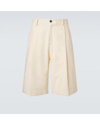 Studio Nicholson - Fowld Cotton And Linen Bermuda Shorts - Lyst
