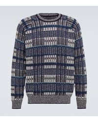 Giorgio Armani - Checked Cotton-blend Sweater - Lyst