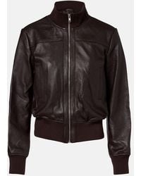 Frankie Shop - Tobias Leather Bomber Jacket - Lyst