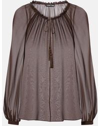 Tom Ford - Sheer Silk Georgette Blouse - Lyst