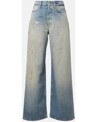 Acne Studios - Jeans Anchos De Tiro Medio Desgastados - Lyst