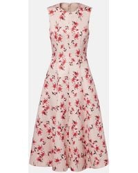 Emilia Wickstead - Mara Floral Faille Taffeta Midi Dress - Lyst