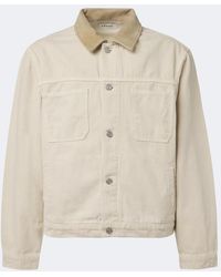 FRAME - Suede-Trimmed Cotton Field Jacket - Lyst