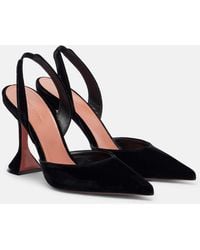 AMINA MUADDI - Holli 95 Velvet Slingback Pumps - Lyst