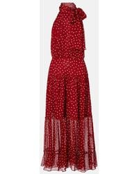 RIXO London - Abi Polka-Dot Chiffon Midi Dress - Lyst