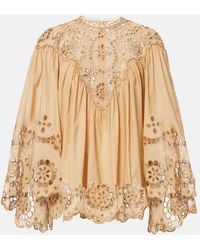 Zimmermann - Awaken Broderie Anglaise Cotton Blouse - Lyst