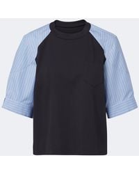 Sacai - Striped Cotton T-Shirt - Lyst