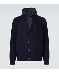 Herno - Layered Wool And Technical Cardigan - Lyst