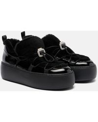 Roger Vivier - Viv' Up Shearling And Patent Leather Sneakers - Lyst