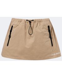 Miu Miu - Cotton Gabardine Miniskirt - Lyst