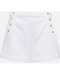 FRAME - Sailor Snap High-rise Denim Shorts - Lyst