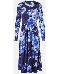 Erdem - Floral Draped Midi Dress - Lyst
