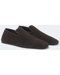 Bottega Veneta - Palazzo Intrecciato Suede Slip-On Shoes - Lyst