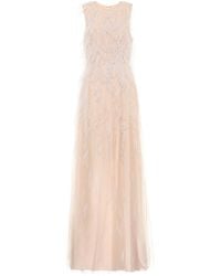 Max Mara BRIDAL Robe Berg aus Tüll mit Federn - Pink