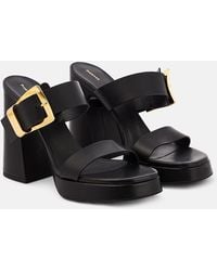 Proenza Schouler - Buckle Slide Leather Platform Mules - Lyst