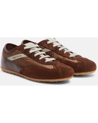 McQueen - Boxe Suede-Trimmed Sneakers - Lyst