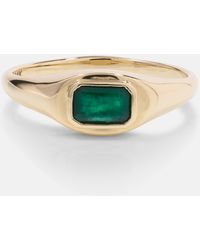 STONE AND STRAND - Green With Envy 14kt Gold Ring With Emeralds - Lyst