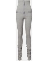 The Attico - High-Rise Cotton Jersey Stirrup Leggings - Lyst