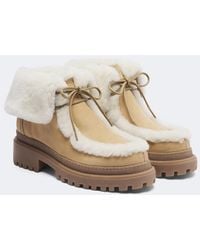 Yves Salomon - Shearling-Lined Suede Ankle Boots - Lyst
