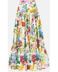 Dolce & Gabbana - Maxi Floreal Skirt - Lyst