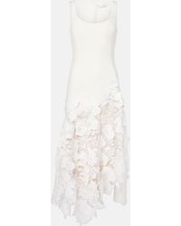 Oscar de la Renta - Tweed And Guipure Midi Dress - Lyst