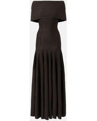 KHAITE - Ava Off-Shoulder Wool-Blend Maxi Dress - Lyst