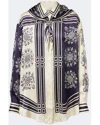 ALÉMAIS - Banderra Scarf-Detail Printed Silk Shirt - Lyst