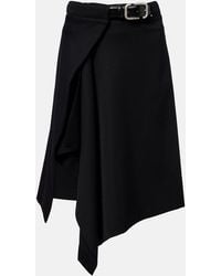 The Attico - Asymmetric Virgin Wool Wrap Skirt - Lyst