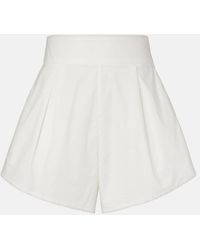 Adriana Degreas - Solid Pleated Cotton Shorts - Lyst