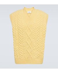 Nanushka - Cable-knit Wool-blend Sweater Vest - Lyst