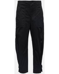Proenza Schouler - Label High-Rise-Hose Aus Baumwoll-Twill - Lyst