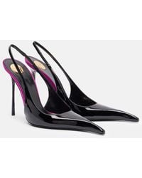 Saint Laurent - Amalia 110 Patent Leather Slingback Pumps - Lyst