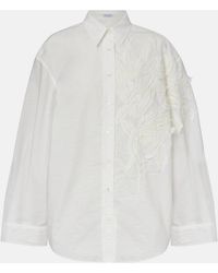 Brunello Cucinelli - Embroidered Cotton-Blend Poplin Shirt - Lyst