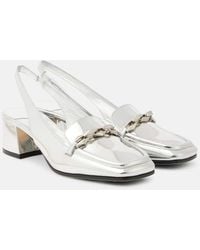 Jimmy Choo - Diamond Tilda Metallic Leather Slingback Pumps - Lyst