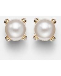 David Yurman - Pearl Classics 18Kt Earrings With Pearls And Diamonds - Lyst