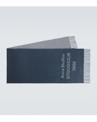 Acne Studios - Fringed Logo Wool Scarf - Lyst