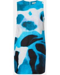 STAUD - Brea Printed Linen Minidress - Lyst