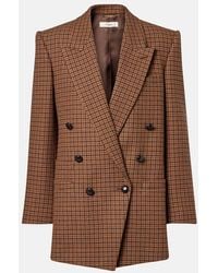 Chloé - Checked Double-Breasted Wool-Blend Blazer - Lyst