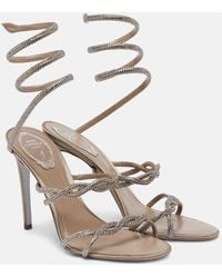 Rene Caovilla - Cleo 105 Braided Embellished Satin Sandals - Lyst
