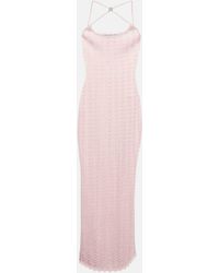 Alessandra Rich - Crystal-embellished Lace Maxi Dress - Lyst