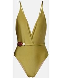 Adriana Degreas - Belted Embellished Swimsuit - Lyst