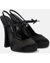 Dolce & Gabbana - Vally Satin Slingback Platform Pumps - Lyst