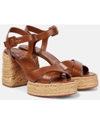 Christian Louboutin - Calakala 85 Suede And Leather Heeled Espadrilles - Lyst