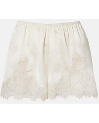 Doen - Iona Lace-Trimmed Silk Shorts - Lyst