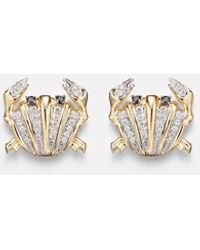 Yvonne Léon - Crabe Coquillage 9Kt Earrings With Diamonds - Lyst