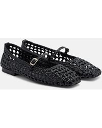 Souliers Martinez - Paris Woven Leather Mary Jane Flats - Lyst